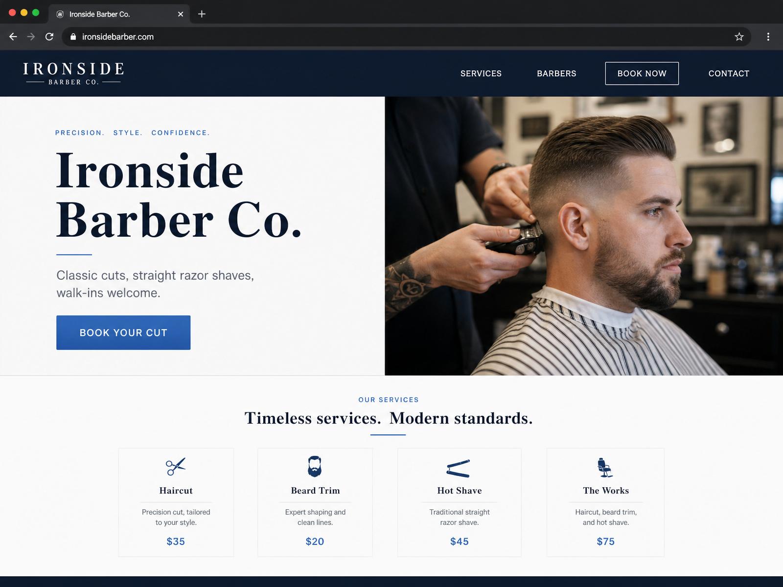 Ironside Barber Co. sample concept