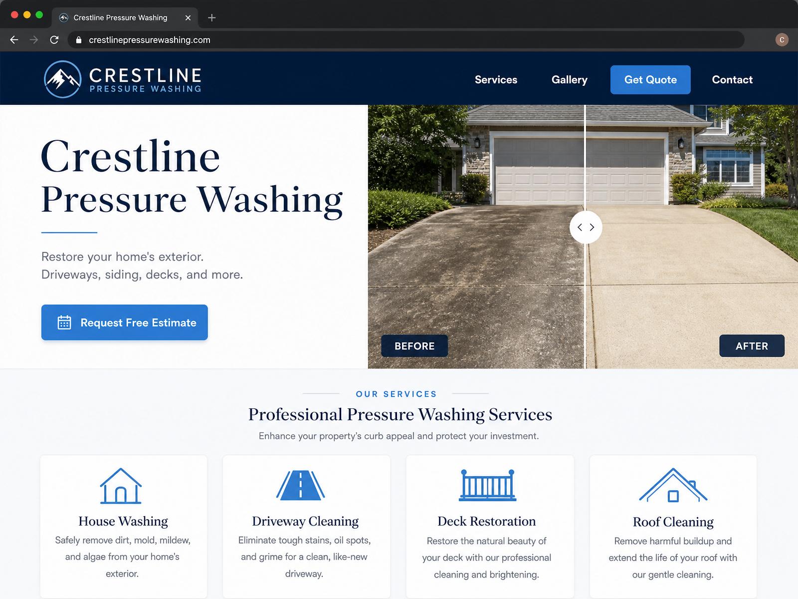 Crestline Pressure Washing sample concept