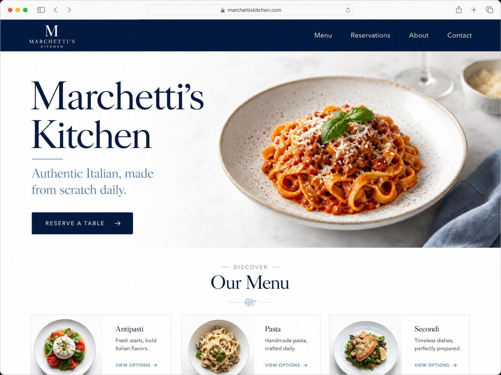 Marchetti's Kitchen sample concept